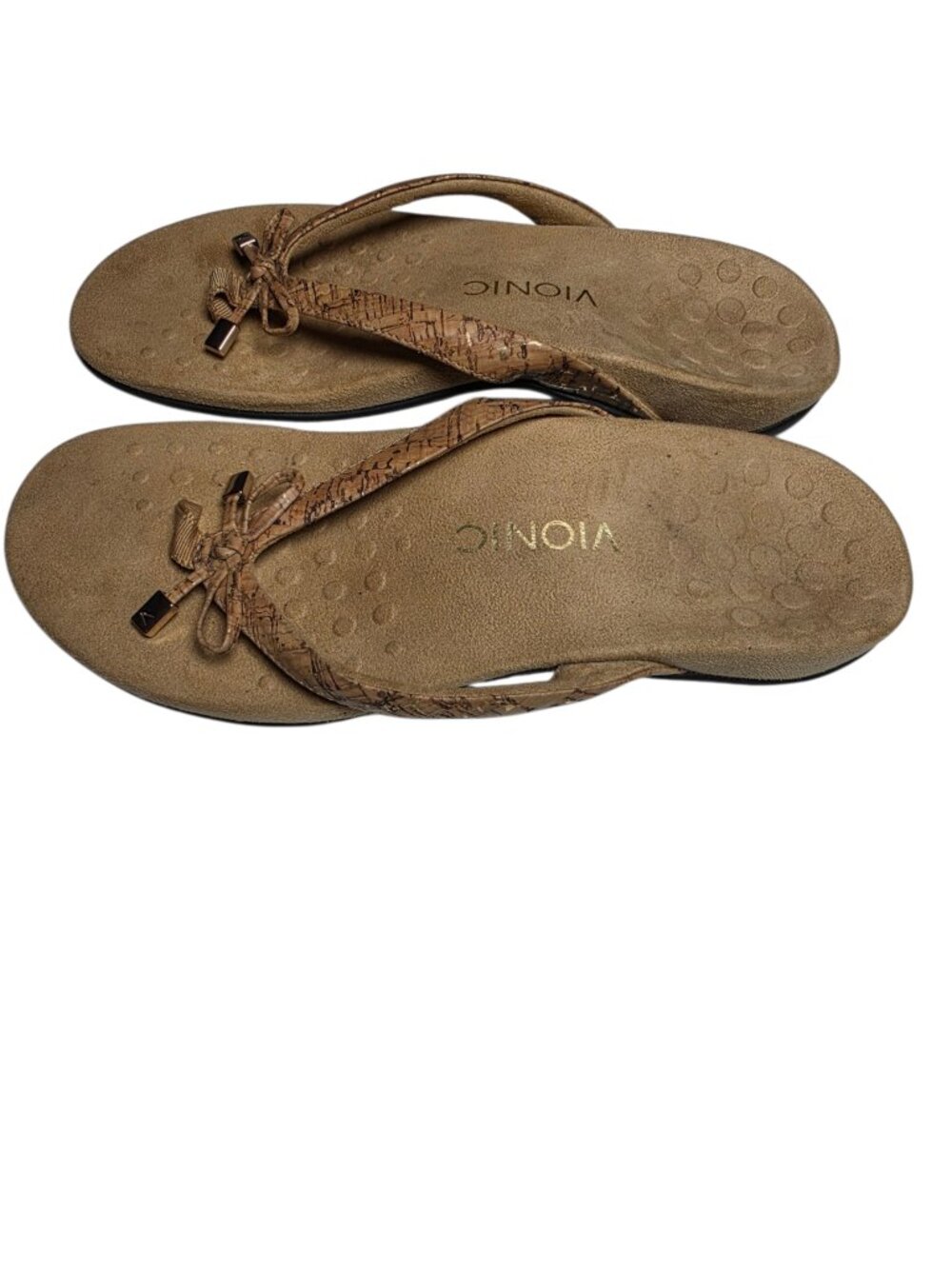 Vionic Bella ll Women's Flip Flop Cork Tan Sandals Sz 8